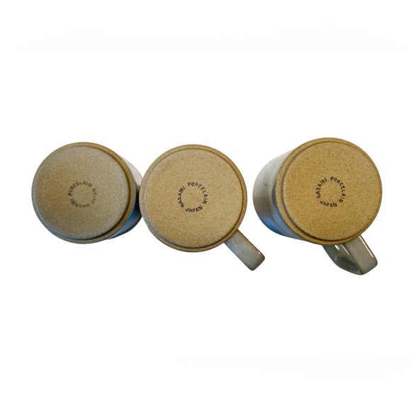 Hasami Porcelain Stackable Porcelain Mugs and sugar bowl with Lid Japan Grey - Picture 3 of 3